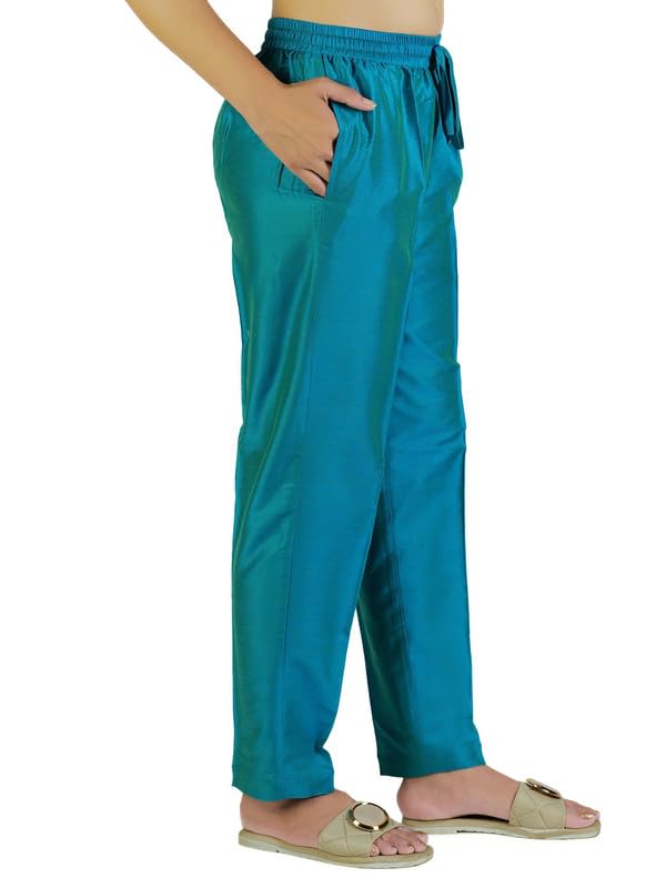 Image of Trouser Pants for Women,Stylish Trousers for Woman for Kurti Relaxed & Regular Straight fit Palazzo,Ethnic Bottom Formal Pants for Women Office wear Casual & Daily Use