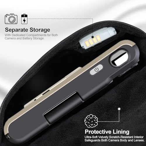 Lacdo Futerał na Aparat Fotograficzny do KODAK PIXPRO C1 Friendly Zoom Digital Camera, Miękkie skórzane ochronne etui aparat, Kompaktowy KODAK PIXPRO C1 Torba na aparat z paskiem na nadgarstek,Brązowy