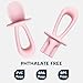 Tiny Twinkle Silicone Training Utensils - Baby Spoons and Baby Forks For Self-Feeding Training - Silicone Baby Led Weaning Utensils For Toddlers And Babies 6-24 Months - Baby Feeding Supplies (Rose)