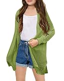 Misassy Girls Open Front Knit Batwing Sheer Cardigans Summer Boho Lightweight Long Sleeve Kimono Lon