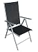 Produktbild DEGAMO 4X Klappsessel Ravenna Alu Silbergrau + Textilgewebe schwarz, 7-Fach verstellbar, wetterfest