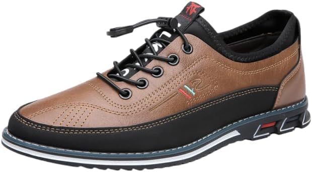 Large Size and Elastic Men's Stylish Color Matching Business Shoes, Comfortable Non-Slip Lace-up Rubber Sole Formal Shoes, Dress Shoes for Men, Men's Shoes2