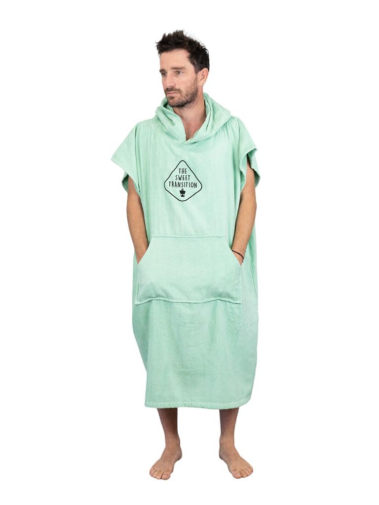 Poncho De Plage/Sortie Piscine - 100% Coton, Poche Kangourou, Taille Unique Adulte Unisexe