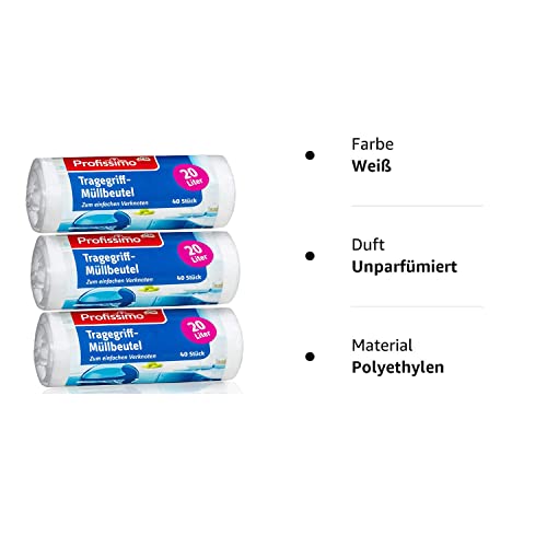 Kompostierbare Müllbeutel mit Griff von Profissimo, 20 Liter