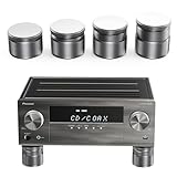 Blissfuhue Adjustable Speaker Isolation Feet,4 Pack - Height Adjustable 0.9-1.5 Inch Vibration Damping Stands with Non-Slip Pads for Home Audio,Subwoofer, Turntable,Furniture (500 lbs Capacity) Gray