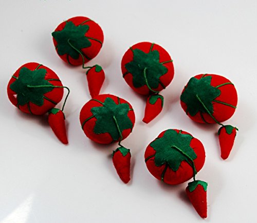 Chengyida 6- Pack Tomato Pin Cushion With Strawberry Emery For Sewing #TOP1