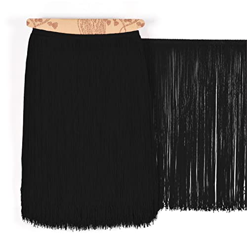 TEXTEX = Cuquillo Fringe for Sewing Flamenco and Sevillana. Composition Rayon 100%. Length of 50 cm. 5m Pieces. (Black)