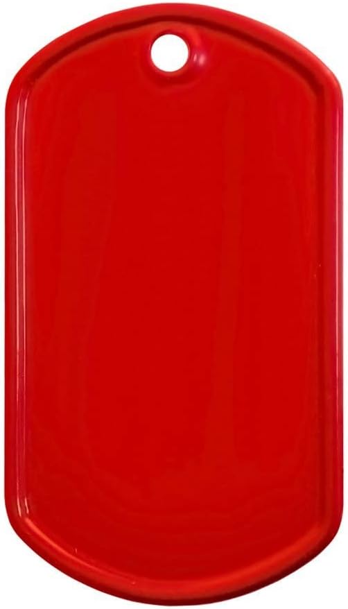 Blank Military Dog Tags Bulk Set - Stainless Steel ID Tags for Pets, Gear, Backpacks & DIY Use (10-Pack) [Red]