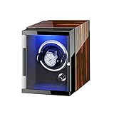 CWZZWS Automatische Single Watch Wickler Box mit farbenfrohen Lichtern Dual Netzteil Flexible Uhr Kissen ruhige Motor Uhr Wickler für automatische Uhren