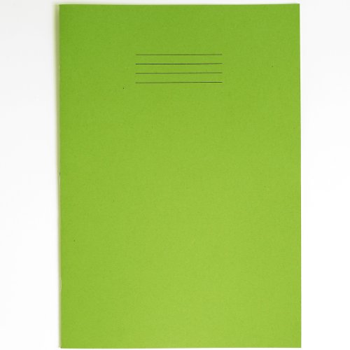 Rhino A4 Exercise Books, 48 Page / 8mm Lined with Margin Paper Notebook, 10 Pack, Office & School Stationery Supplies, Light Green - Image 2