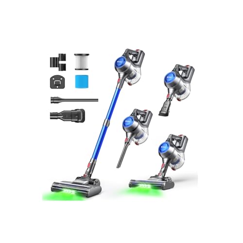 UML0 Cordless Vacuum Cleaner, 40Kpa Powerful Suction Stick Vacuum Cleaners for Home, 45 Mins Runtime, 1.6L Dust Box, Anti-Tangle, 8-in-1 Rechargeable Vacuum for Hardwood Floor, Carpet, Pet Hair