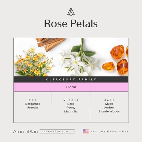 Image of AromaPlan Rose Petals Hotel Diffuser Oil - 100% Fragrance Oil, 5.07 Fl Oz