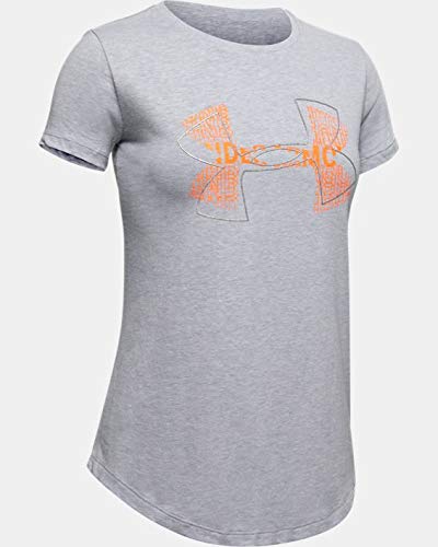 T-Shirt Under Armour Girls' UA Big Logo YMD Gray pour fille