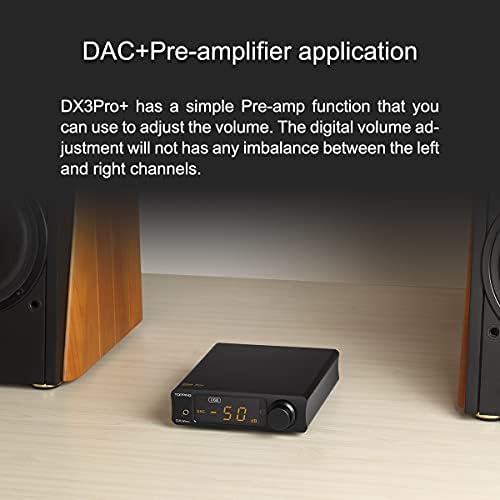 Topping DX3 Pro + Bluetooth 5.0 Headphone Amplifier LDAC Audio Decoder DSD512 DAC Low Noise Amplifier for Home and Computer Black