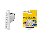 Produkt 2: Länge: 4,5 m Schellenberg 22745 Elektrischer Gurtwickler Unterputz RolloDrive 45, bis 4 m² Rollladenfläche, 23 mm Gurtbreite Zugkraft 12 kg, mit Zeitautomatik und Netzteil & 34503 Rollladengurt 23 mm x 4,5 m
