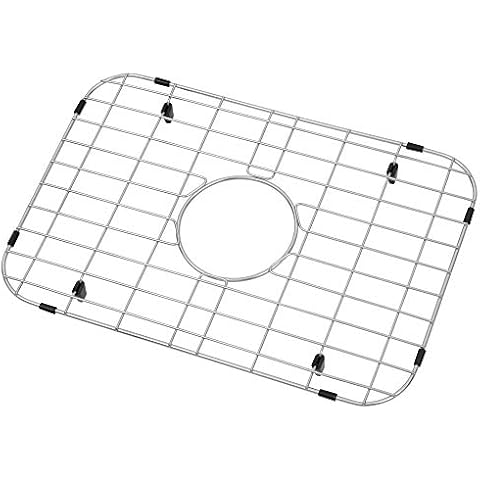 LQS Stainless Steel Sink Protectors, Kitchen Sink Grid 18 7/8" x 12 5/8" with Center Drain Hole for Single Sink Bowl, Sink Protector, Kitchen Sink Grate, Sink Bottom Grid Cover