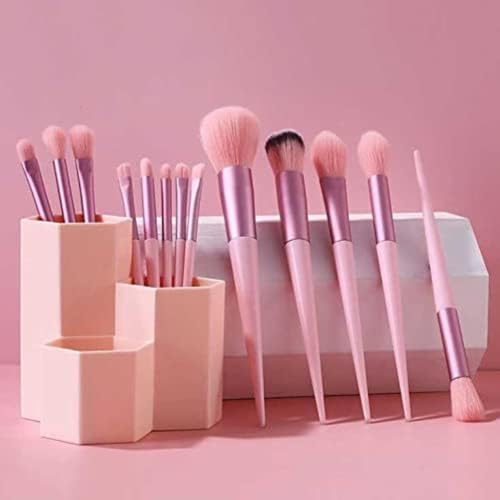 Kit de Pincéis de Maquiagem 13 Peças Profissional, Cerdas Sintéticas,Para Base, Blush, Sombra, Delin