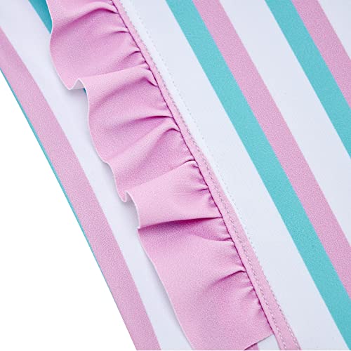 Image of RAISEVERN Baby Girls Swimsuit Ruffles Bathing Suits Cute Beach Sport Swimming Backless Summer One Piece Swimwear 2-7 Years