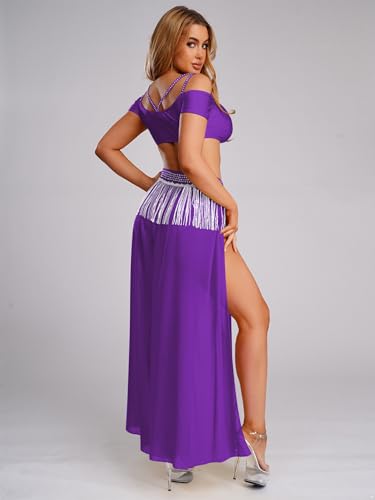 Vêtements danse orientale arabe violet S costume de soirée Freebily