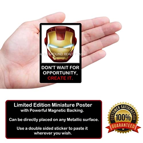 Image of LADY HAWK Iron Man Arc Reactor Poster Motivational and Inspirational Quotes Miniature Picture with magnetic backing. Directly sticks to any Metal Surface. Size 10x7cms Ironman Poster Series (AV47)