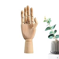 Wooden Mannequin Hand Model Figures - Wooden Connections Artist Hand Model - Movable Women's Mannequin Hand Artist Model Made of Wood for Table Presentation Maciun