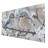 5D Oiseau Diamond Painting Kit pour Adulte Arbre Peinture Diamant Adulte, Cristal Point de Croix Broderie Diamant Painting 35 x 70cm Loisirs Créatifs Adultes Kits pour Decoration Murale Cadeau JXL6173
