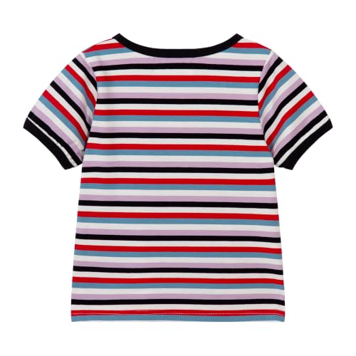 Image of Mud Kingdom Boys Girls T-Shirts Rainbow Stripe Cotton Unisex Top