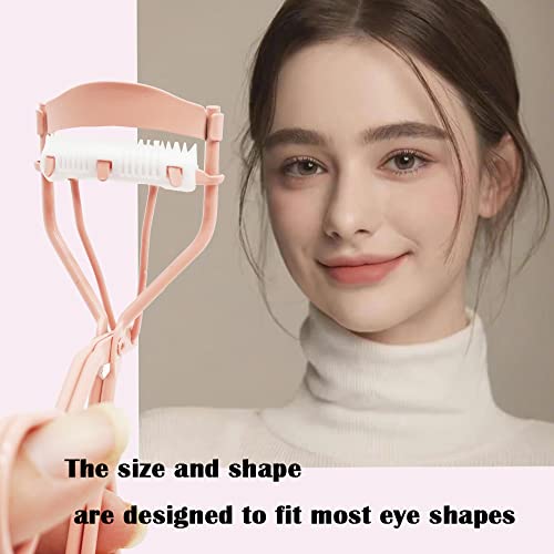 Aweelon Eyelash Curlers With Comb Pink Eyelash Curler With Built In Comb Get A Lash Lift In Seconds, Durable Carbon Steel Body With Comfort Grip #TOP5