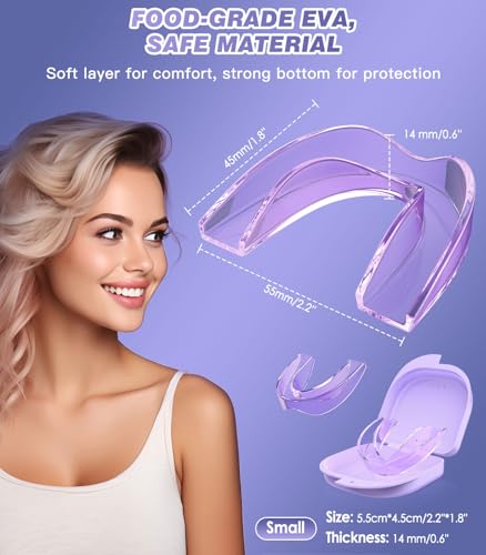Image of Anti Grinding Guard, Mouth Guard for Grinding Teeth at Night, Mouth Guards for Sleeping,Purple, 4 Pack /Small Size