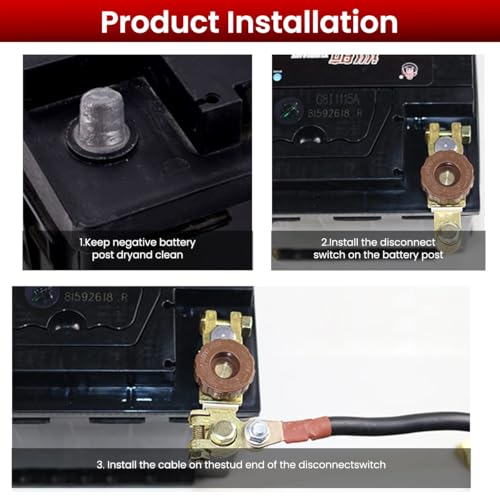 Image of STHIRA Car Battery Cut Off Switch 12V 125A Negative Terminal Knob