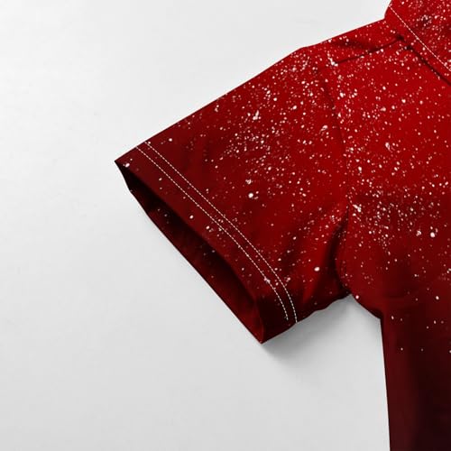 Unisex Little Kids Hawaiian Shirt Boys Girls Button Down Short Sleeve Collared Top Holiday Party Golf Tee 2-15T4