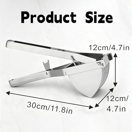 Potato Ricer Masher, Stainless Steel Potato Mashers, Multifunctional Potatoes Masher with Equipped Silicone Handle for Fruit Juices, Mashed Vegetables - Image 2