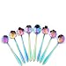 Flower Spoon Set, niceEshop(TM)Stainless Steel Teaspoon Colorful Coffee Spoon Tea Spoon Mixing Spoon Sugar Spoon, Set of 8, Rainbow