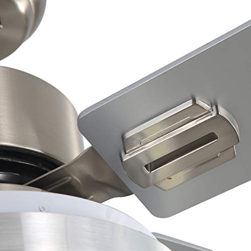 Finxin Indoor Ceiling Fan Light Fixtures Remote Led 52 Brushed Nickel Ceiling Fans For Bedroom,Living Room,Dining Room Including Motor,Remote Switch (52" 5-Blades) #TOP6