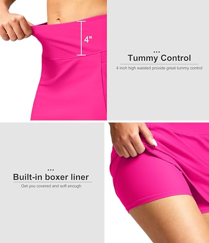 Image of SANTINY Women's 17'' Long Swim Skirt with Pockets High Waisted Modest Tummy Control Swimsuit Skirt Bathing Suit Bottoms