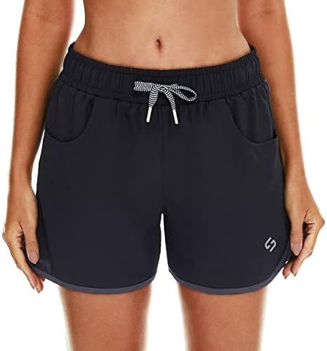 HODOSPORTS Women's 4" Swim Shorts Quick Dry Board Shorts Swimsuit Bottom with Pockets