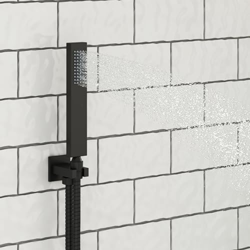 CASAINC Sistema de Ducha Montado en Techo con Cabezal de Lluvia de 12 Pulgadas y Spray de Mano & Cabezal de Ducha de 6 Pulgadas, Conjunto Multifuncional con Display de Temperatura de Agua (Negro Mate) miniatura 4