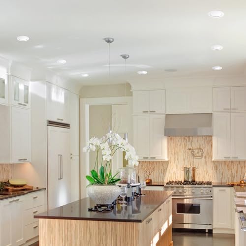 Globe Electric 91126 6" Ultra Slim LED Integrated Recessed Lighting Kit, 4-Pack, 12 Watts, Energy Star, Dimmable Lights, Wet and IC Rated, White Finish, 6.31" Hole Size, Home Renovation by Globe Electric - Image 2