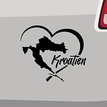 Croatia Heart Sticker 6 Sizes 21 Colours Zagreb Split Adria Croatia Hrvatska