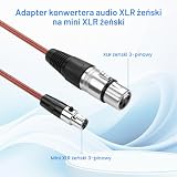 PNGKNYOCN Mini-gniazdo XLR do gniazda XLR kabel audio mikrofonowy do mikrofonu, kamery, miksera audio, wzmacniacza (1M/3.2FT)