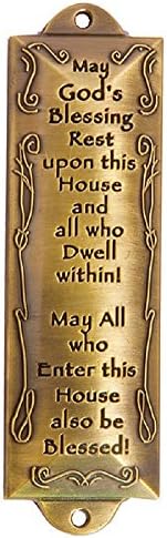 1 X Bless This House Brass Mezuzah with Hebrew Parchment in Gift Box & Placement Guide by Unbranded