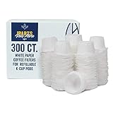 iPartsPlusMore White Paper Coffee Filter Inserts For Reusable Pods - Disposable & Biodegradable - Universally Compatible with Keurig K-Cup Filters (300 ct)