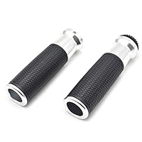 2pcs Poignées De Guidon Poignée Moto 22MM 7/8 En Caoutchouc Anti Derapant Universel Pour Moto Scooter Quad Cruiser Off Road Argent 85259759