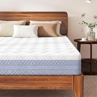 Queen Memory Foam Mattress, 12 Inch Medium Firm Breathable Airflow Memory Foam Mattress, Pressure Relief and Cool Sleep, Removable Washable Cover, CertiPUR-US Certified, Mattress in A Box, Blue
