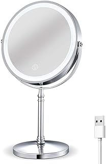 Rechargeable Lighted Makeup Mirror 8 Inch Dou...