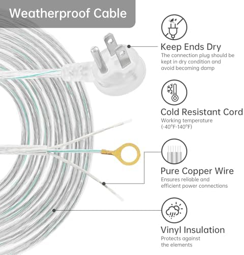 RTNLIT 3 Prong Clear Extension Cord Indoor with Switch and Flat Plug, 8FT — view 2