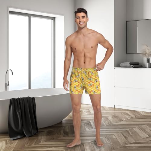 Image of Men's Boxer Shorts Cotton Loose Underwear with Button Fly