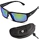 LMAB schwimmende Polbrille, Polarisationsbrille Angeln, Modell Iris, mit Etui und Tasche (Matte Black/Green Revo)
