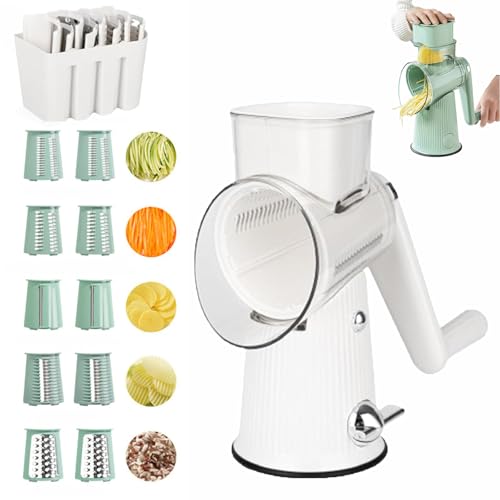 Preservea 5 in 1 Rotary Grater, 5 in 1 Rotary Cheese Grater Vegetable Slicer, Preservia 5 in 1 Rotary Grater,Preservia 5 in 1 Rotary Cheese Grater Vegetable Slicer,Kitchen Artifact 5 in 1 Food Chopper