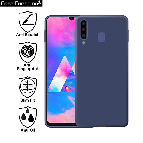 Image of Case Creation Luxurious OG Series for Samsung Galaxy M30 Case Cover,Anti-Dirty Slim Case Frosted Matte Cute Candy TPU Raised Bezel (Splash of Color) Back Cover for Samsung M30 -Navy Blue